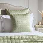 Dusklia - Vienna Quilted Satin Cushion Cover - Sage