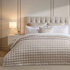 Dusklia - Vienna Quilted Satin Cushion Cover - Champagne
