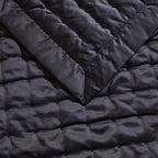 Dusklia - Vienna Quilted Satin Throw 1.5m x 2m - Black