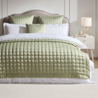 Dusklia - Vienna Quilted Satin Throw 1.5m x 2m - Sage