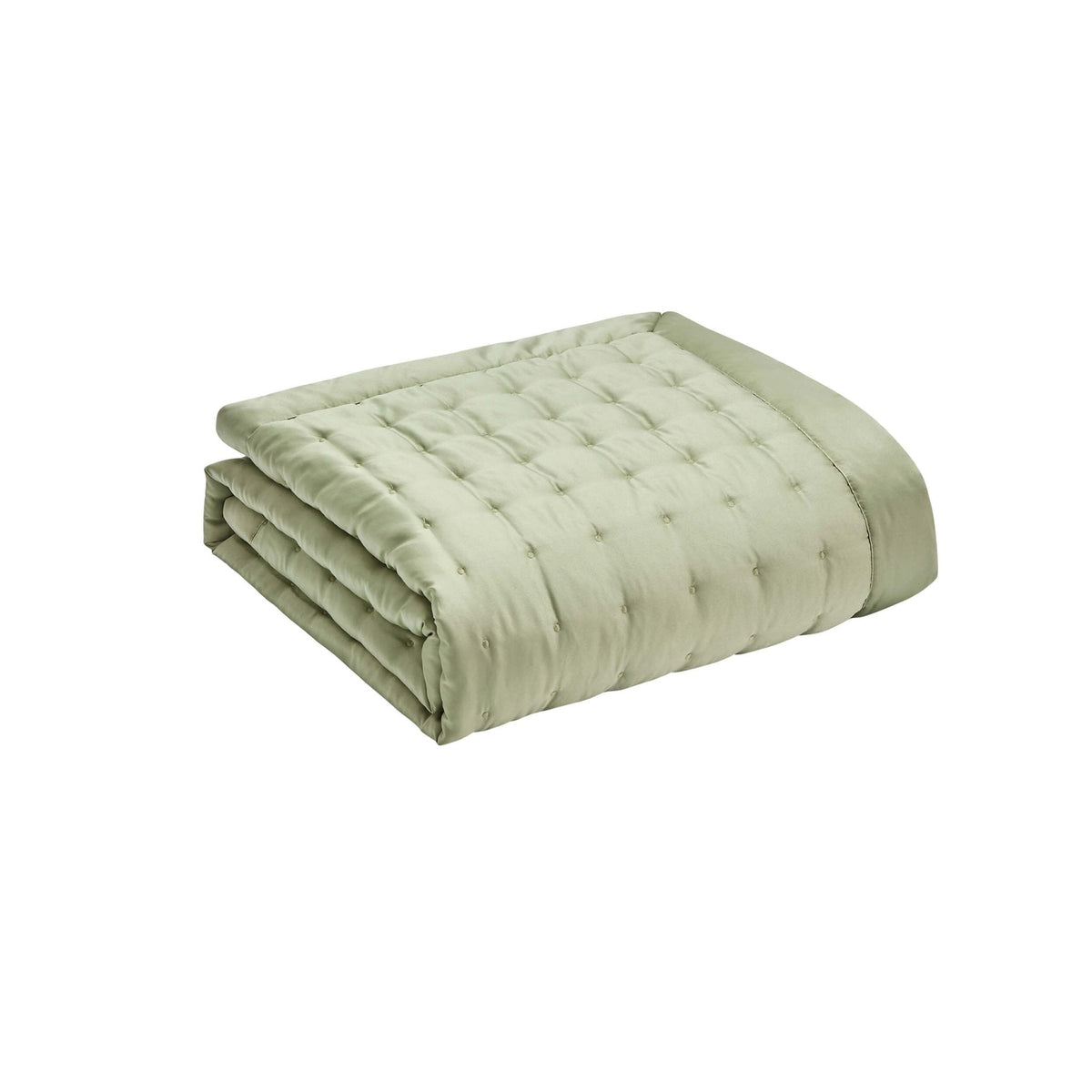 Dusklia - Vienna Quilted Satin Throw 1.5m x 2m - Sage