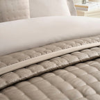 Dusklia - Vienna Quilted Satin Throw 1.5m x 2m - Taupe