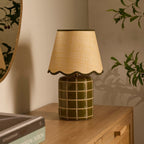 Dusklia - Vivienne Carved Ceramic Table Lamp - Green