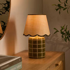 Dusklia - Vivienne Carved Ceramic Table Lamp - Green