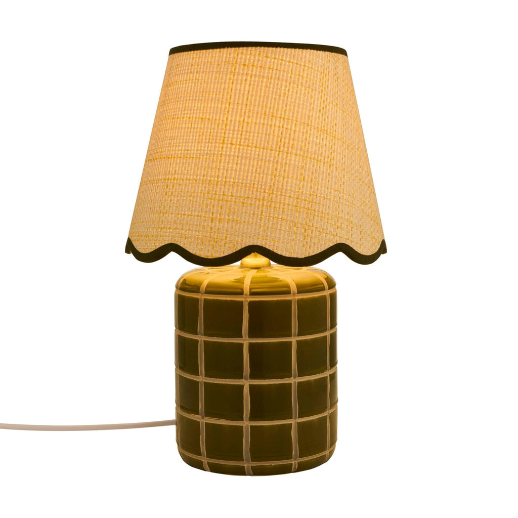 Dusklia - Vivienne Carved Ceramic Table Lamp - Green