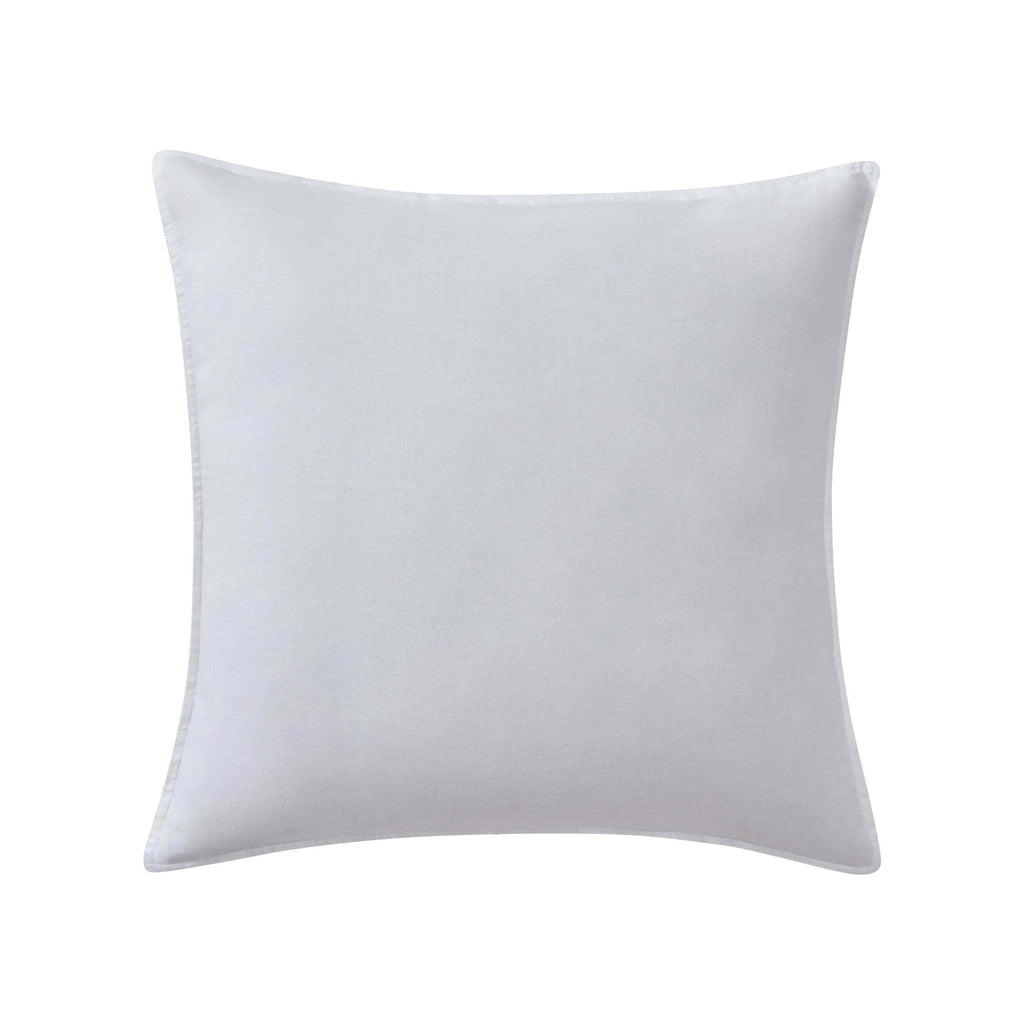 Dusklia - Washed Cotton Linen Blend Plain Dye Cushion Cover - Chalk White