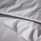 Dusklia - Washed Cotton 200 Thread Count Plain Dye Duvet Cover & Pillowcase Set - Dove Grey
