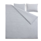 Dusklia - Washed Cotton 200 Thread Count Plain Dye Duvet Cover & Pillowcase Set - Dove Grey
