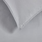 Dusklia - Washed Cotton 200 Thread Count Plain Dye Duvet Cover & Pillowcase Set - Dove Grey