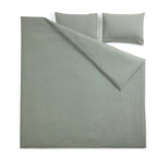 Dusklia - Washed Cotton 200 Thread Count Plain Dye Duvet Cover & Pillowcase Set - Olive