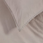 Dusklia - Washed Cotton 200 Thread Count Plain Dye Duvet Cover & Pillowcase Set - Natural
