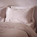 Dusklia - Washed Cotton 200 Thread Count Plain Dye Duvet Cover & Pillowcase Set - Natural
