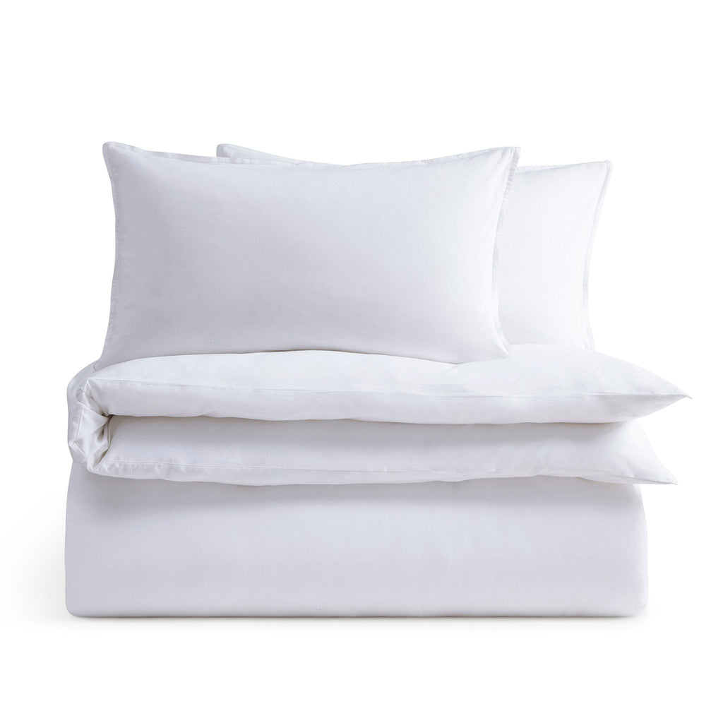 Dusklia - Linen Cotton Blend Duvet Cover - Chalk White