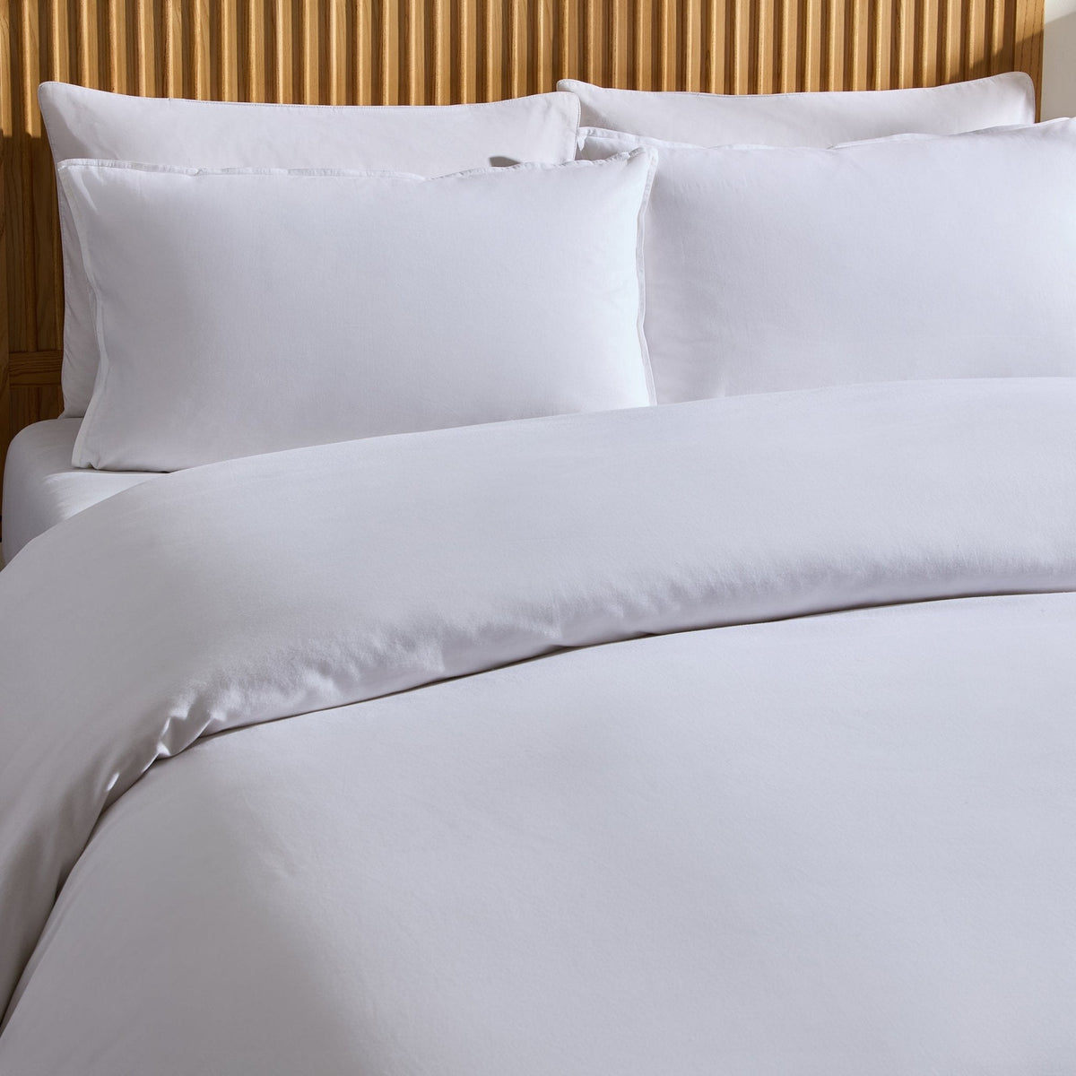 Dusklia - Linen Cotton Blend Duvet Cover - Chalk White