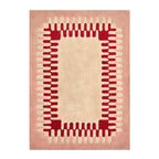 Dusklia - Waverly Hand Tufted Wavy Edge Rug - Natural/ Pink