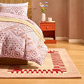 Dusklia - Waverly Hand Tufted Wavy Edge Rug - Natural/ Pink