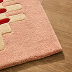 Dusklia - Waverly Hand Tufted Wavy Edge Rug - Natural/ Pink