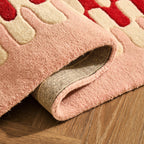 Dusklia - Waverly Hand Tufted Wavy Edge Rug - Natural/ Pink