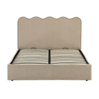 Dusklia - Wavy Ottoman Storage Bed - Chenille Oatmeal