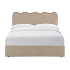 Dusklia - Wavy Ottoman Storage Bed - Chenille Oatmeal