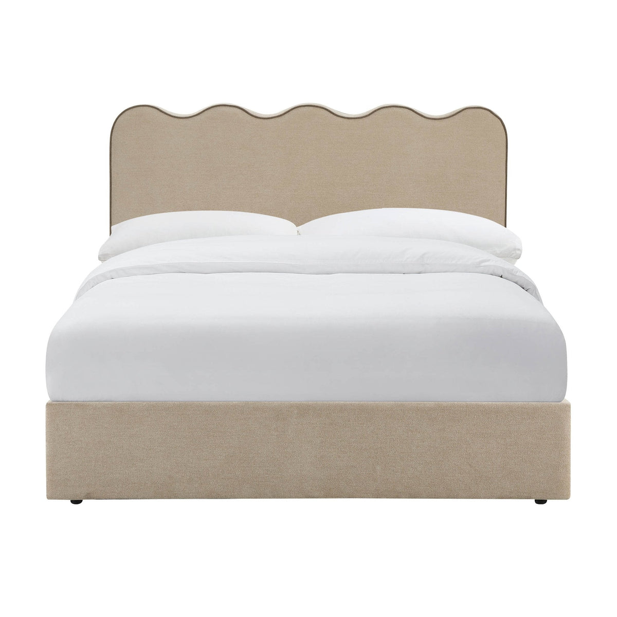 Dusklia - Wavy Ottoman Storage Bed - Chenille Oatmeal