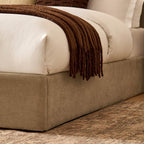 Dusklia - Wavy Ottoman Storage Bed - Chenille Oatmeal