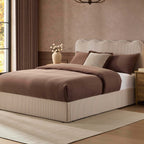 Dusklia - Wavy Ottoman Storage Bed - Chocolate Stripe