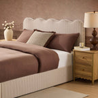 Dusklia - Wavy Ottoman Storage Bed - Chocolate Stripe