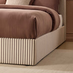 Dusklia - Wavy Ottoman Storage Bed - Chocolate Stripe