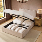 Dusklia - Wavy Ottoman Storage Bed - Chocolate Stripe