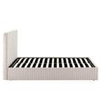 Dusklia - Wavy Ottoman Storage Bed - Chocolate Stripe