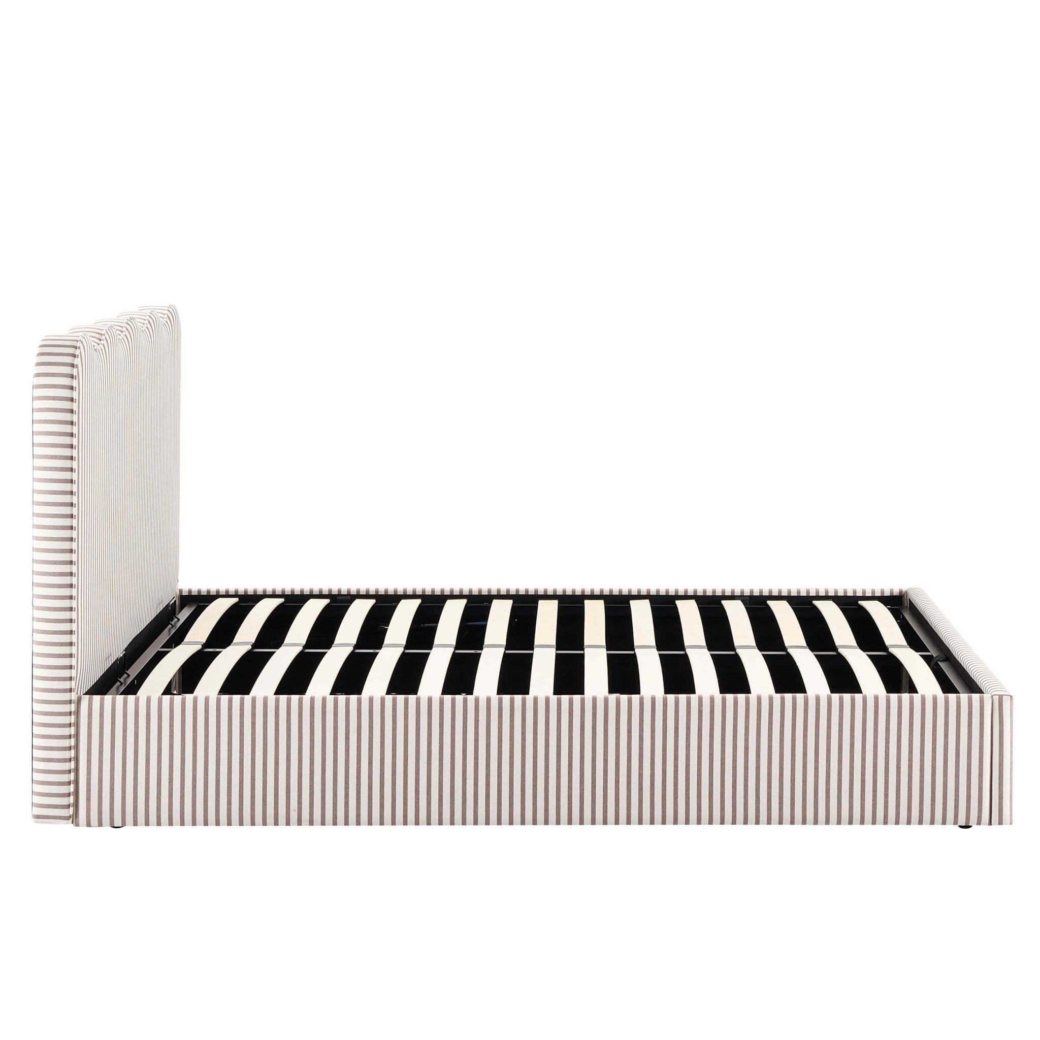 Dusklia - Wavy Ottoman Storage Bed - Chocolate Stripe