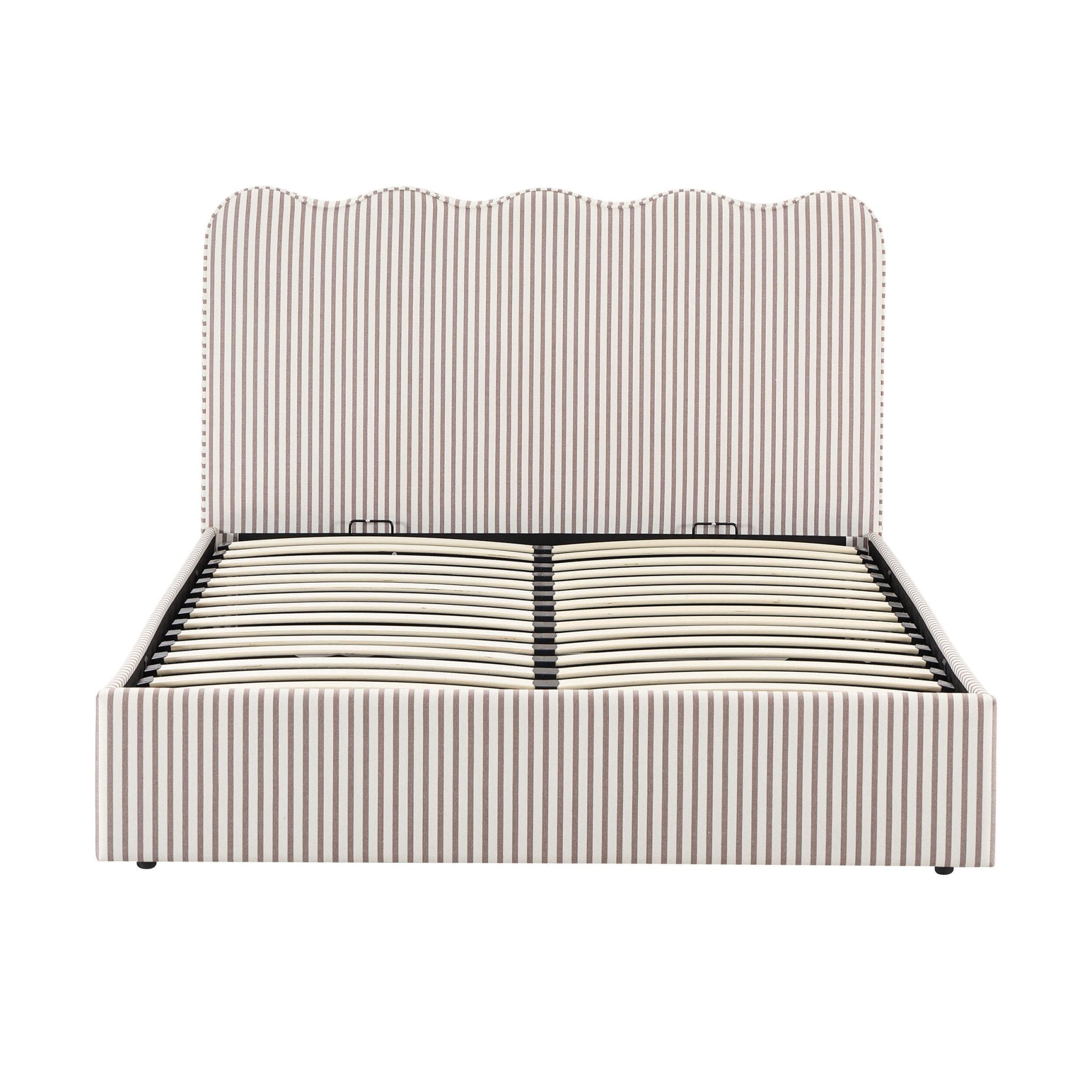 Dusklia - Wavy Ottoman Storage Bed - Chocolate Stripe