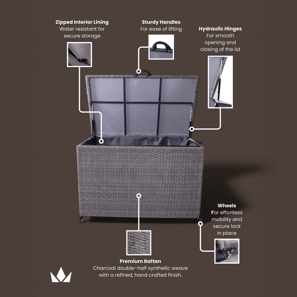 Dusklia - Weave Outdoor Storage Box 510L - Charcoal