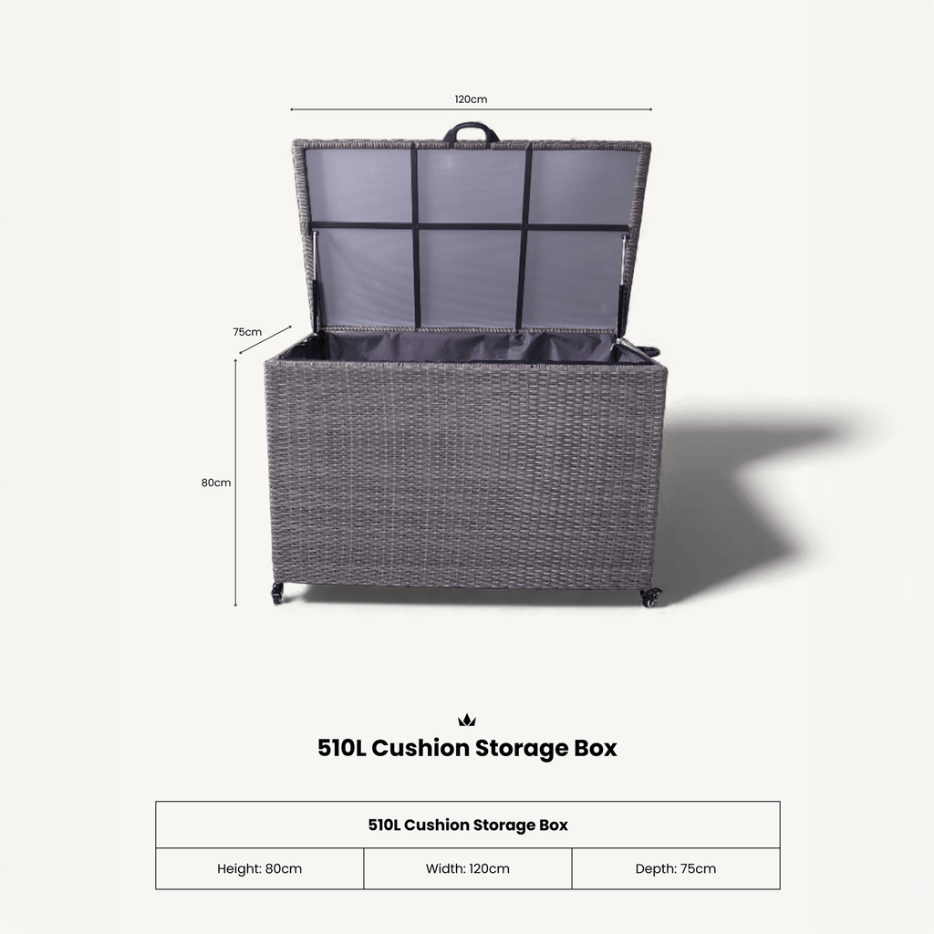 Dusklia - Weave Outdoor Storage Box 510L - Charcoal