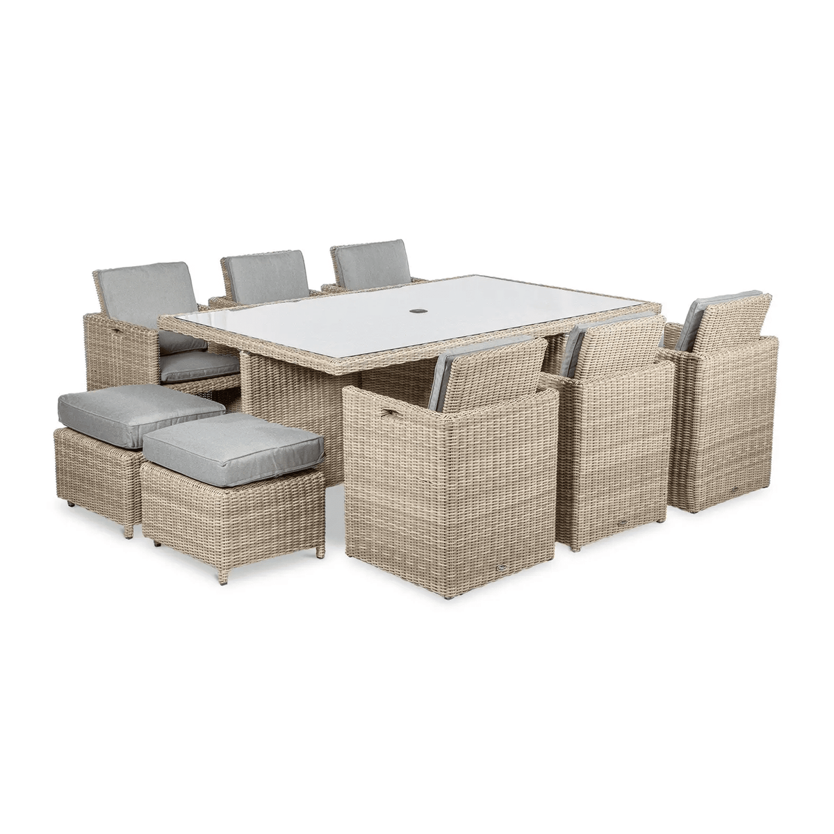 Dusklia - Wentworth Outdoor 10 Seater Cube Dining Set - Beige
