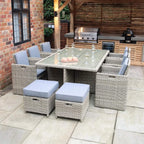 Dusklia - Wentworth Outdoor 10 Seater Cube Dining Set - Beige