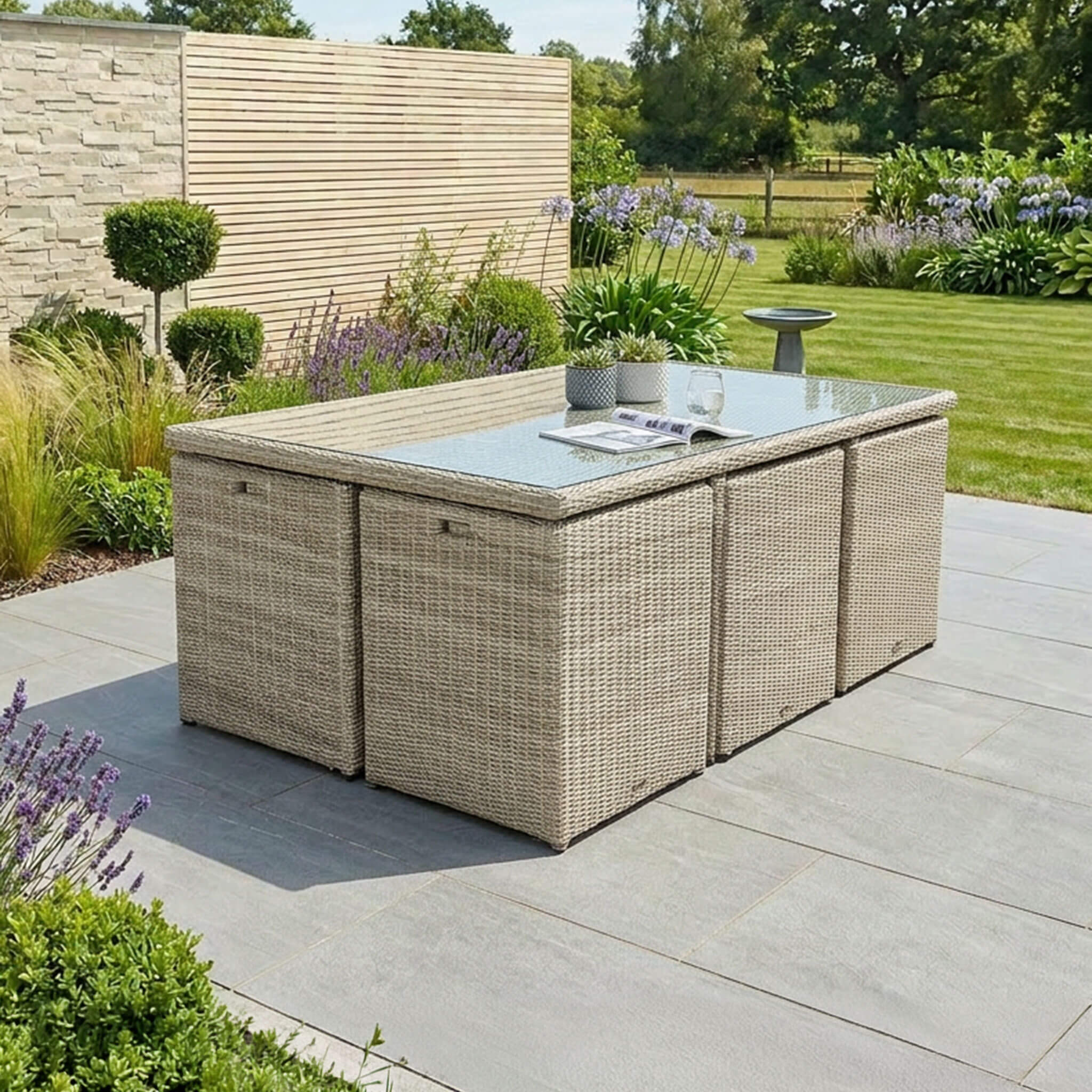 Dusklia - Wentworth Outdoor 10 Seater Cube Dining Set - Beige