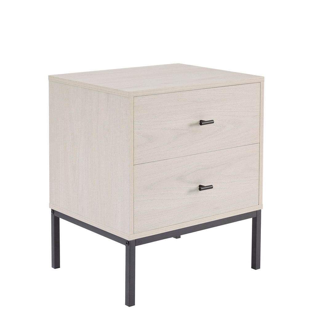 Dusklia - Willow 2 Drawer Bedside Table - Light Wood