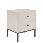 Dusklia - Willow 2 Drawer Bedside Table - Light Wood