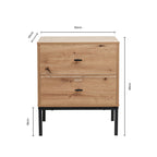 Dusklia - Willow 2 Drawer Bedside Table - Light Wood