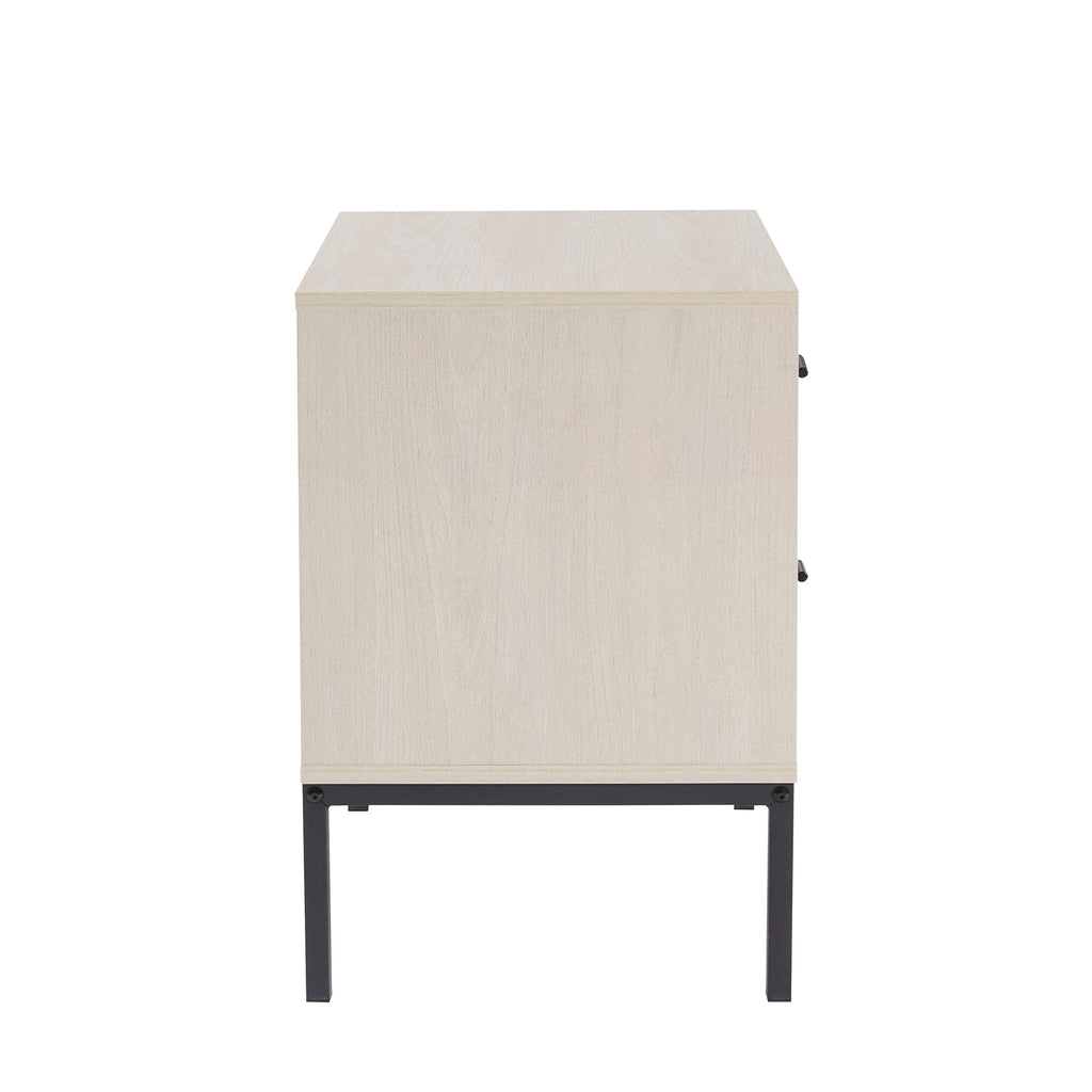 Dusklia - Willow 2 Drawer Bedside Table - Light Wood