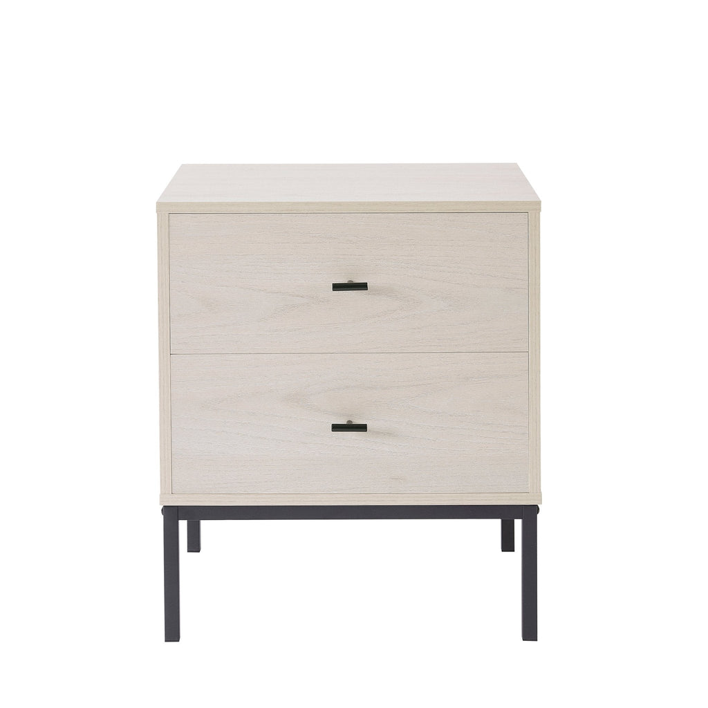 Dusklia - Willow 2 Drawer Bedside Table - Light Wood