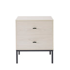 Dusklia - Willow 2 Drawer Bedside Table - Light Wood