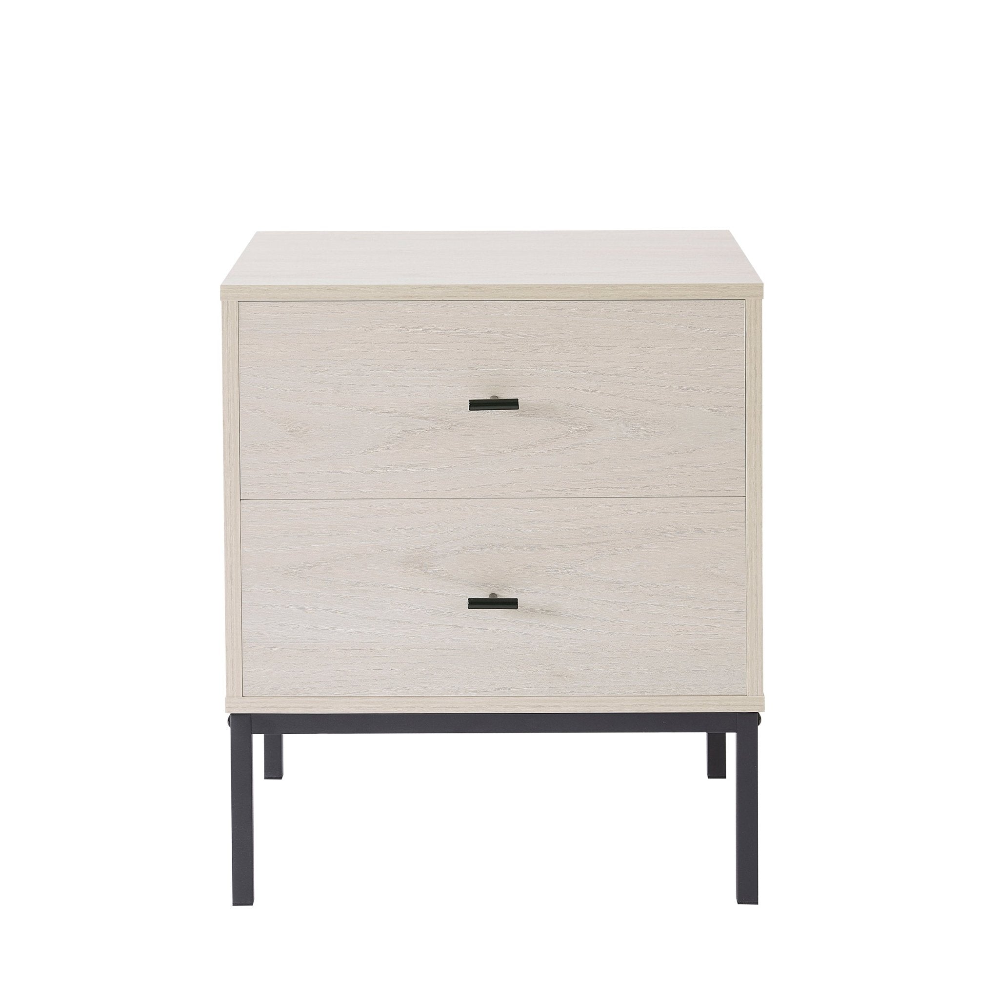 Dusklia - Willow 2 Drawer Bedside Table - Light Wood