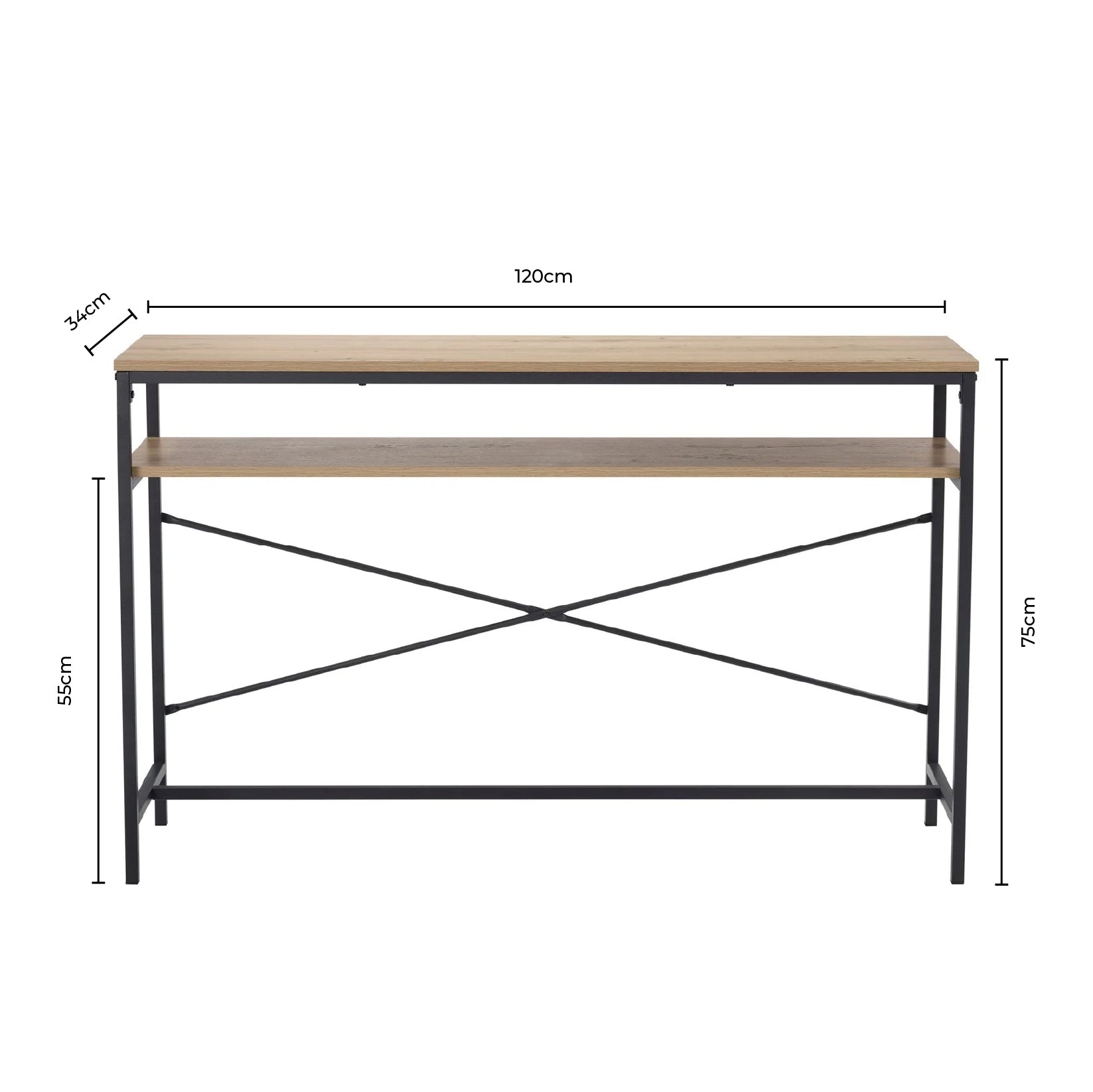 Dusklia - Willow Dressing Table Console - Oak Effect
