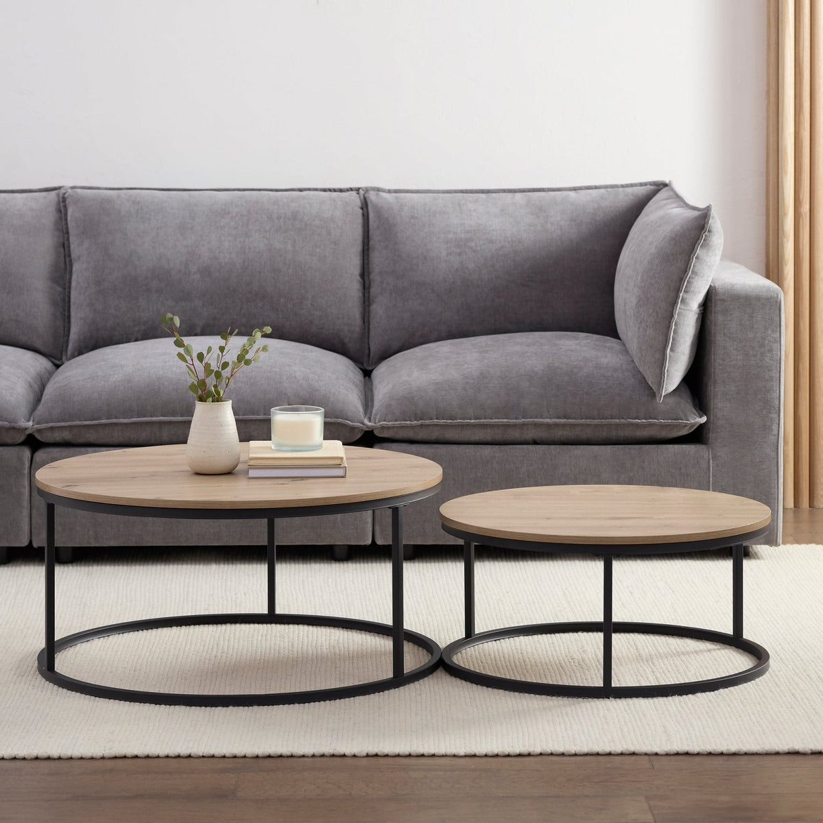 Dusklia - Willow Round Nesting Coffee Table - Wood