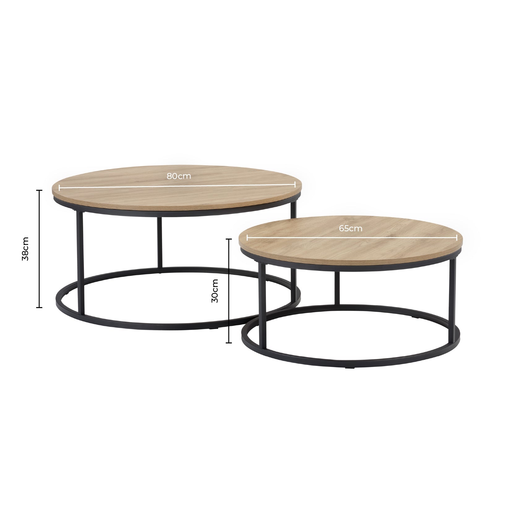 Dusklia - Willow Round Nesting Coffee Table - Wood