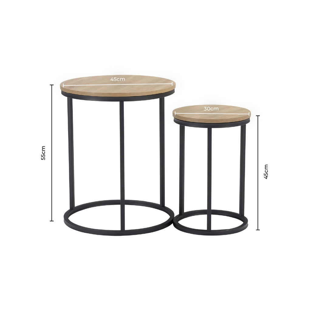 Dusklia - Willow Round Nesting Side Table - Wood