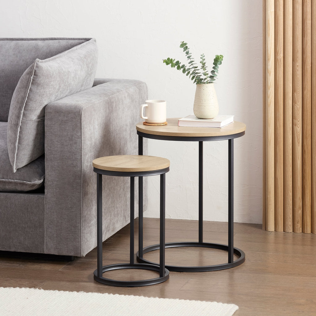Dusklia - Willow Round Nesting Side Table - Wood